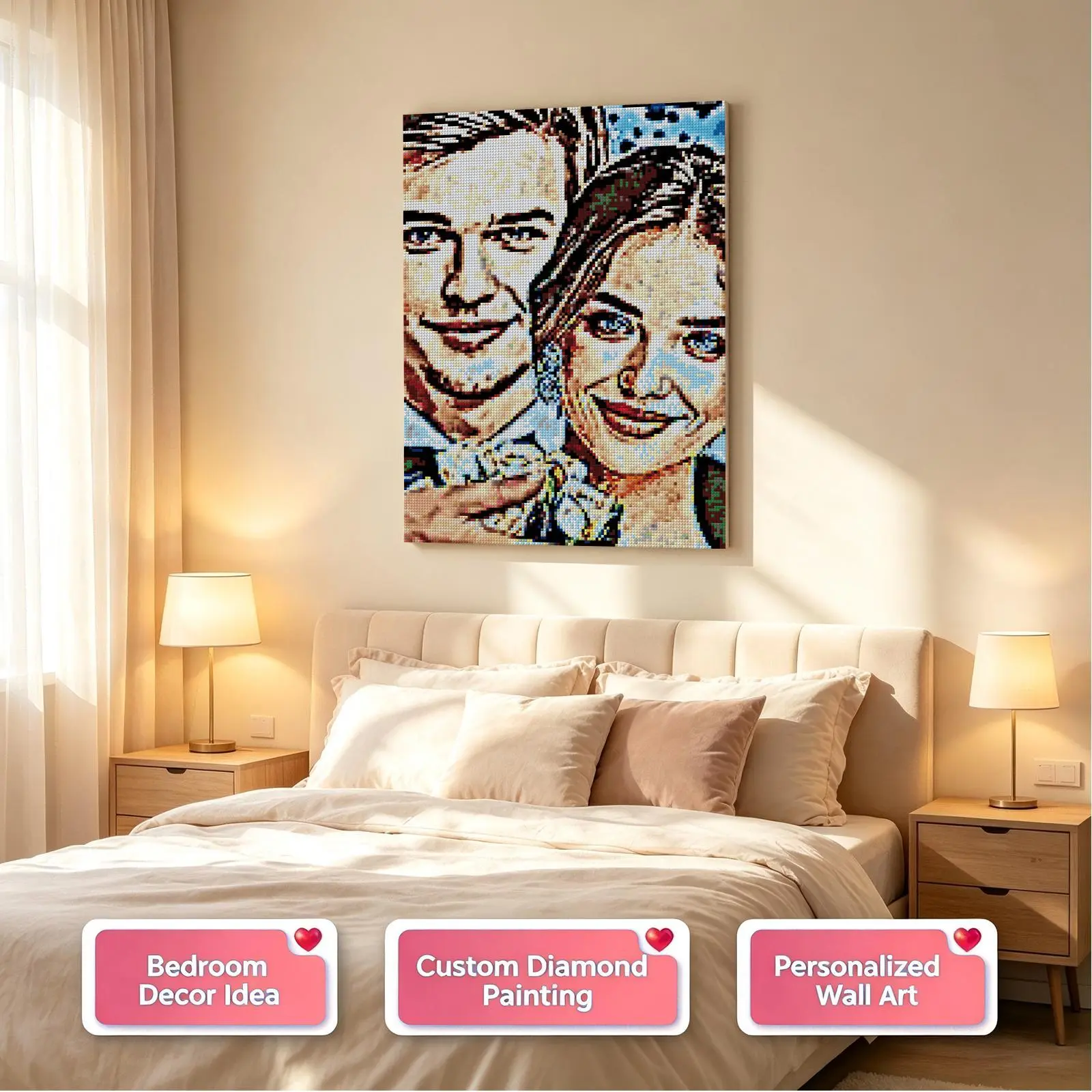30×40cm Custom Square Frame Square Drill Diamond Painting Kit - 38-Color DIY Crafting Needlework, Upload Your Photo, Gift-Ready Kit or Finished Art