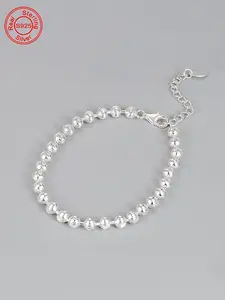 S925 Sterling Silver Minimalist Beaded Bracelet, Fashion Beaded Bracelet for Party, Daily Decor, Trendy All-match & Exquisite Jewelry for Birthday Gift