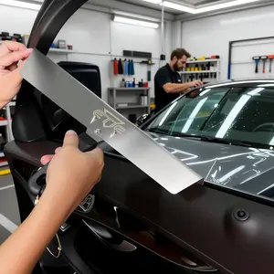 Car Window Film Application Tool Kit, Automotive Windscreen Tool, Stainless Steel Scraper Durable Car Door Panel Press Strip, Privacy Glass Film Installation Accessory