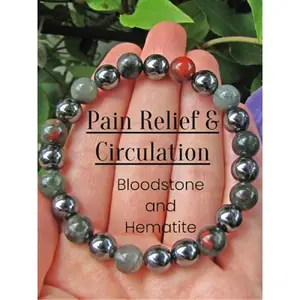 Anxiety Relief Bracelet Stress Reduction Fatigue Natural African Bloodstone Turquoise Beaded Bracelet for Men and Women Daily Wear High Quality Bracelet