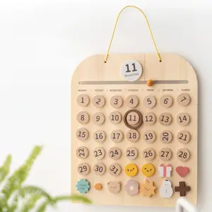 My First Learning Calendar - Wooden Montessori Perpetual Calendar for Kids | Preschool Educational Toy for Date, Month & Emotion Modules | Safe Solid Wood Early Learning Gift