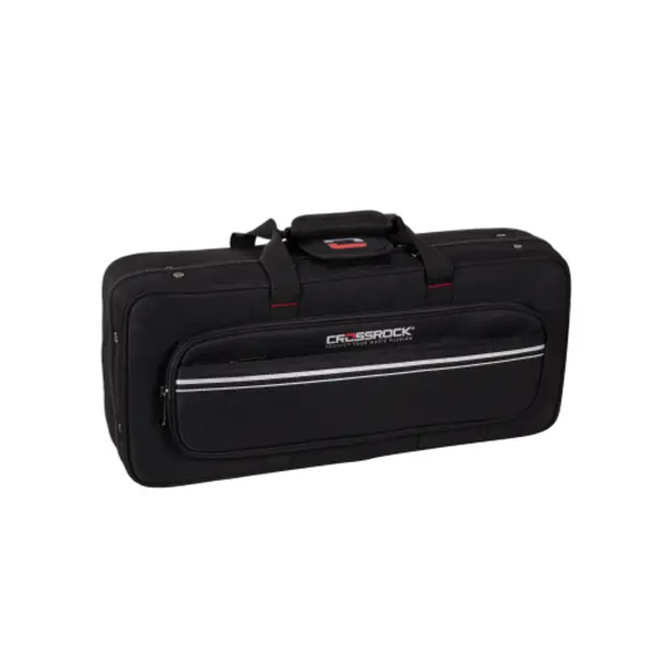 Crossrock Alto Saxophone Foam Case | Lightweight Gig Bag with Modern Fabric, Plush Interior & Storage Compartments (CRP300ASBK-R)