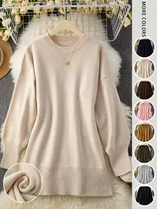 Women's Cozy and Comfortable Sweater, Effortless Chic Loose Fit Knit Top, Ladies' Knitwear for Fall and Winter