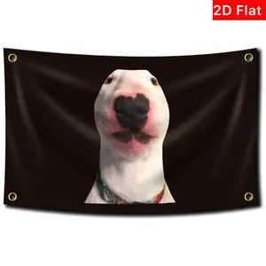 2D Flat Banner Walter Dog Meme Outdoor Flag, Funny Poster Durable Man Cave Wall Flag, College Dorm Room Decor, Parties Gifts