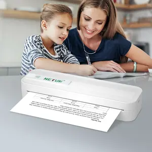 Portable Wireless Inkless Printer, Bluetooth-compatible Thermal Printer Compatible with iOS Android Laptop, Supports Us Letter and A4 Paper