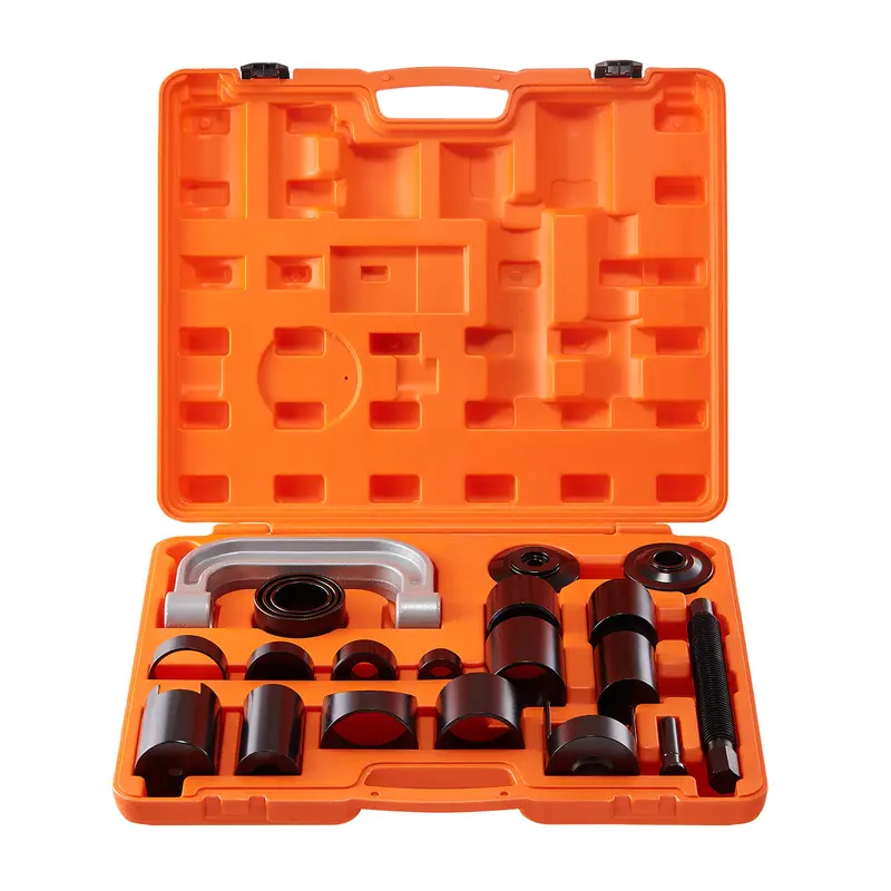 【BackToSchool】VEVOR 21-Piece Carbon Steel 1 Ball Joint Press Tool Kit, Rust-Resist Coat HRC32-38 Clamp with 9 Adapters & 1 Installation Adapter, Tools for Mechanics, 2WD & 4WD Car Heavy Duty Repair