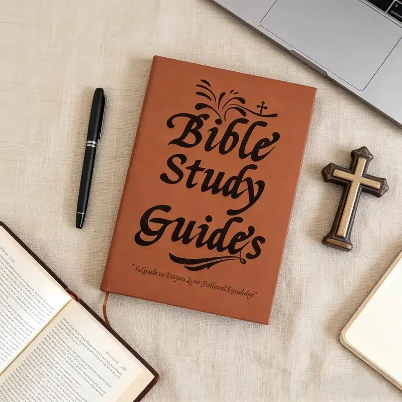 66-Page Bible Study Guide with PU Leather Cover, Daily Devotional Scripture Journal with Daily Verse Excerpts for Prayer, Reflection, Faith Building & Spiritual Knowledge Growth