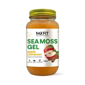Sea Moss Gel Organic Raw - Apple Cinnamon 24oz Wildсrafted Gold Sea Moss Gel from Saint Lucia | 92 Vitamins and Minerals | Pure Raw+Non-GMO | Vegan Superfood