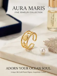 Maris & Lux Ocean Whisper Series Shell Starfish Ring, Capturing Marine Vitality, Unique Jewelry Design, Perfect Gift Idea