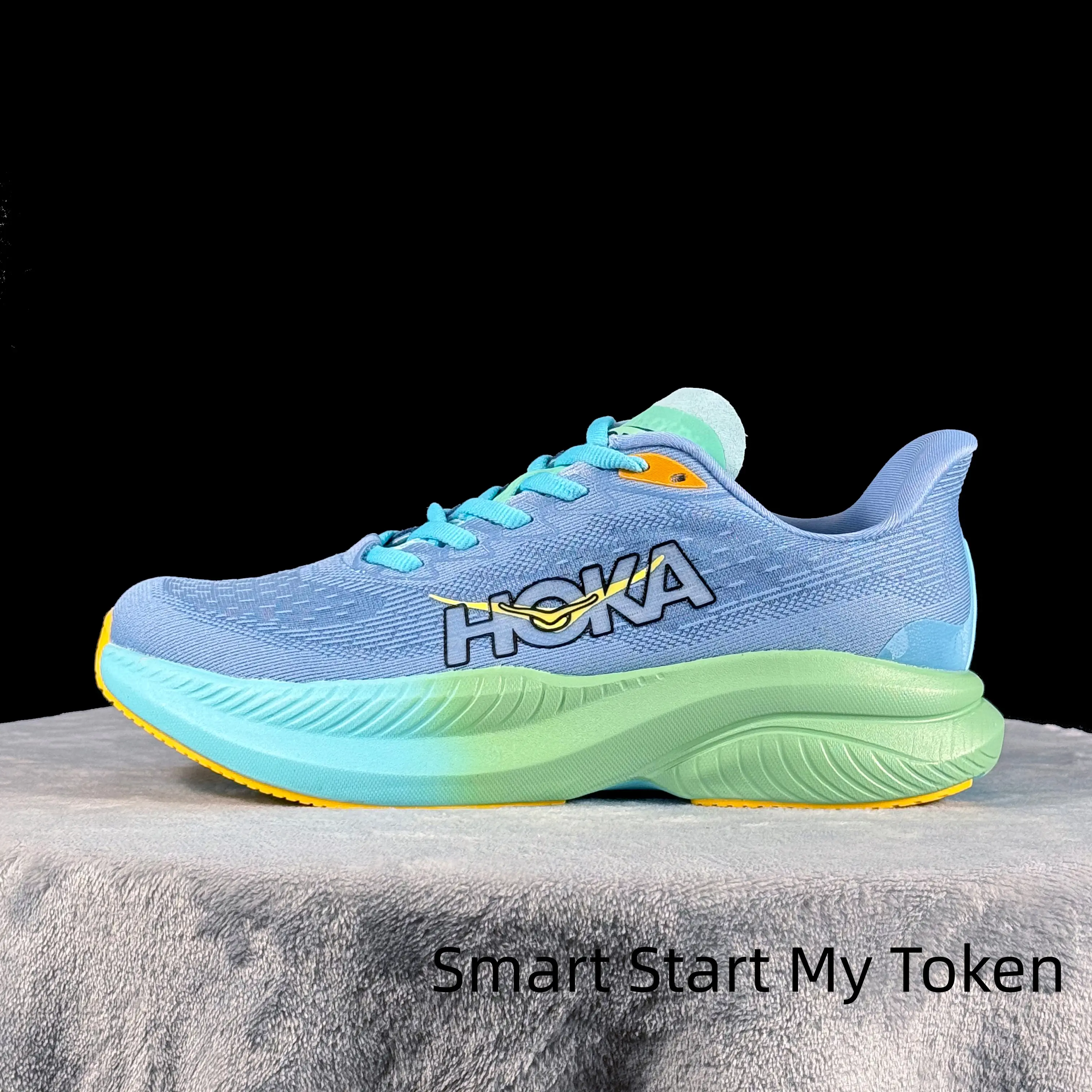 Cool Tone Gradient Lightweight Outdoor Footwear | Bright Green Gradient Sole Contrast Design | Multi-Grip Anti-Slip Rubber Traction Sole | Mountain Stroll Short Weekend Trekking | Lessen Knee Joint Pressure For Long Distance Sports