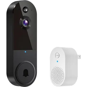 1080p  Video Doorbell Camera, AI Human Detection, 2-Way Talk, Live View, Night Vision, Cloud Storage, 2.4G WiFi Only,  , Indoor Outdoor  (Black)