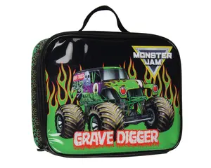 Monster Jam Grave Digger Single Compartment Insulated Big Large Lunch Box Bag 10"