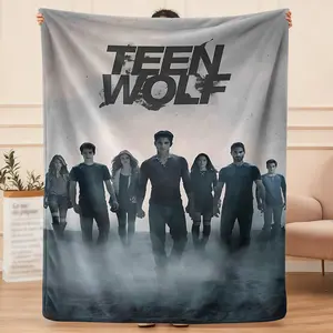 This Teen Wolf design flannel blanket, exclusive gift for home, office, camping trip, personalized pattern design, modern style, soft texture, Soft Comfy Blanket, Cozy Blanket Throw