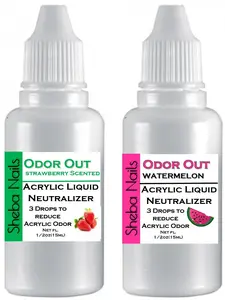 Sheba Nails Odor Out Acrylic Liquid Neutralizer 1/2oz Strawberry Scent & 1/2oz Watermelon Combo Pack