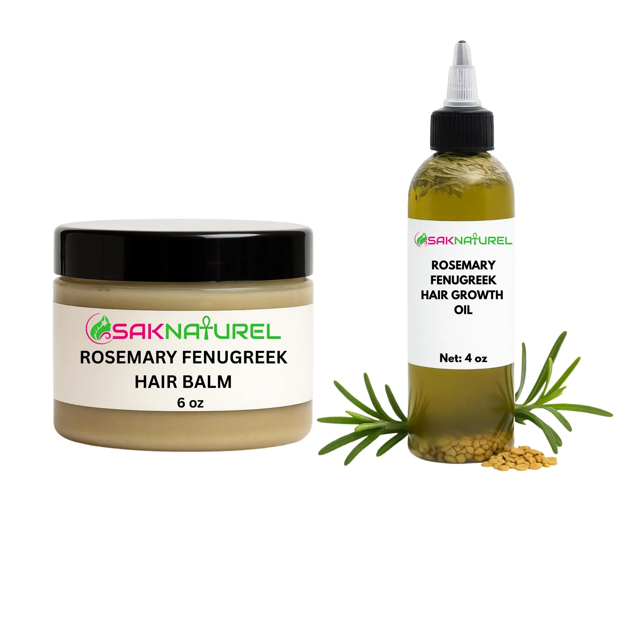 ROSEMARY FENUGREEK HAIR BALM 6 OZ- & 1 OIL 4 OZ
