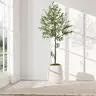 VITALISMO Realistic Artificial Olive Tree - 6/7/8 Ft Tall Fake Plastic Potted Fruit Decor, 6ft Size with 863 Leaves & 36 Fruits, Aesthetic Home Room Decor Accessories (Artificial Trees, Plastic Plants),home decor