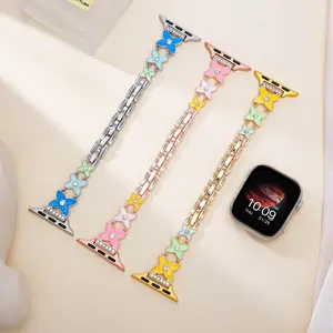 Women's Apple Watch Band, Silicone Strap, Stainless Steel, Casual, Smart Replacement Band, Fits 38-46mm, Birthday Gift, Couple Band