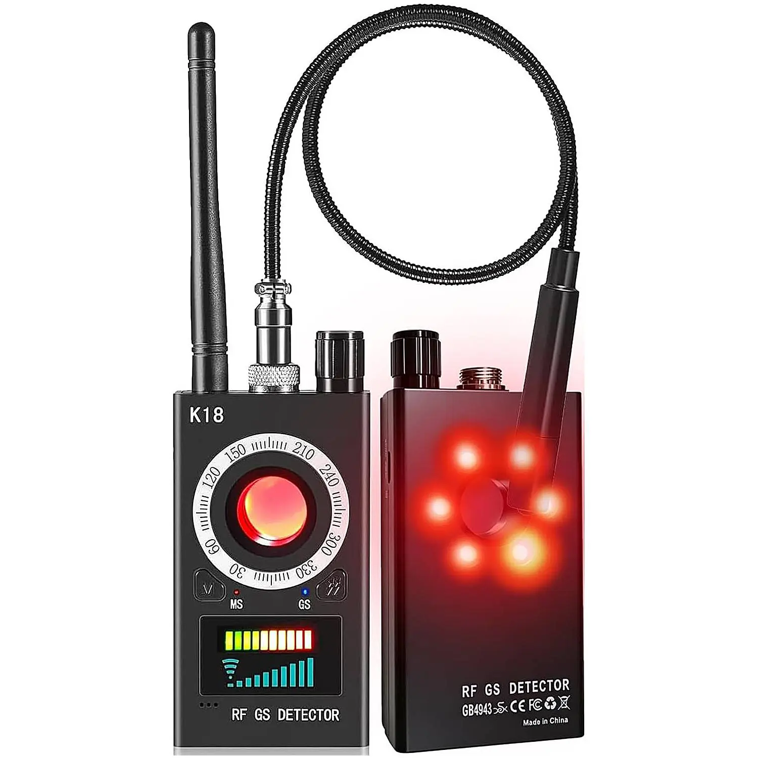 Hidden Camera Detectors, Anti Spy Camera Finder, GPS Tracker Detector, Hidden Devices Detector for Airbnb, Hotels, Bathroom, Home, Office, Black, V18