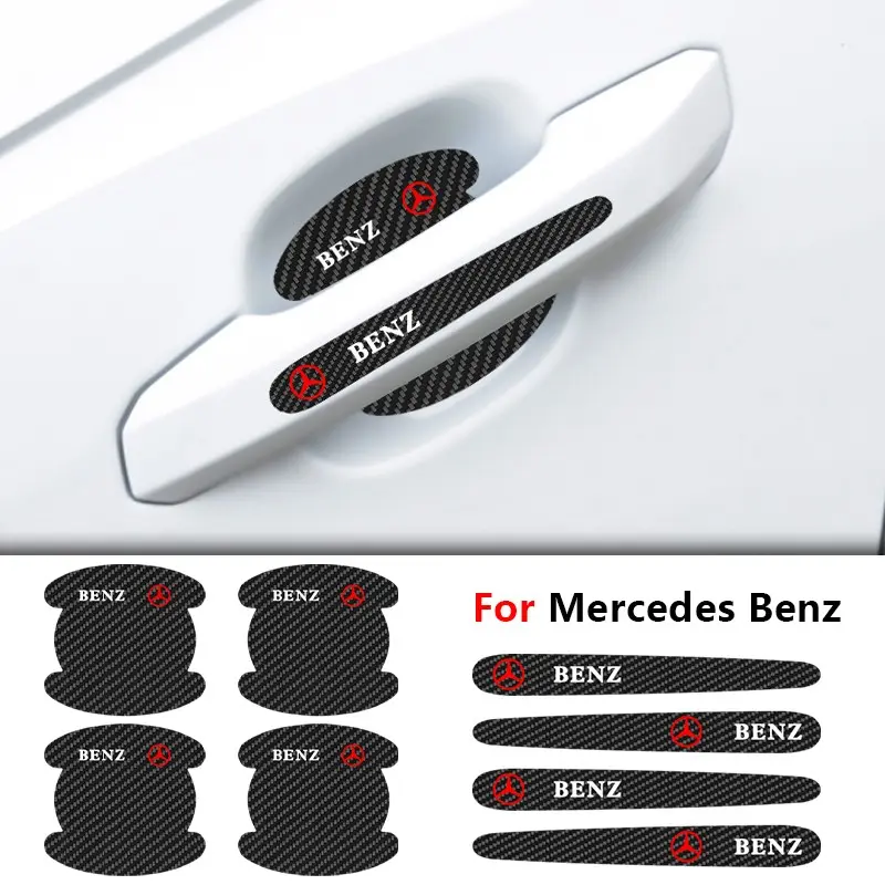 8pcs Mercedes-Benz Car Door Bowl + Handle Protection Set, Anti-Scratch Waterproof Stickers, Car Decals, Automotive Decals, Easy Install, Fits C E S Glc Glb Gle a Cla Models, Vehicle Exterior Decoration, Car Decorations