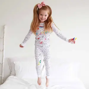 Colorable Two Piece Set + Markers | School Days Pajama Outfit