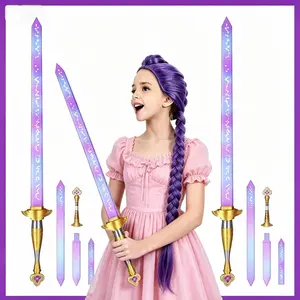 3D printed portable purple telescopic Lumi sword, Retractable lightsaber, lightweight, fun, space-saving, stress-relieving, role-playing fantasy accessory, Halloween costume accessory