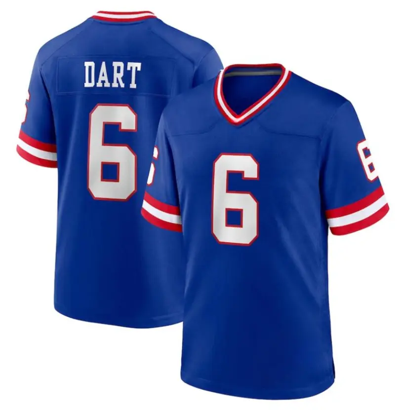 Men's Giants #6 Jaxson Dart Royal Alternate Game Stitched Player Jersey