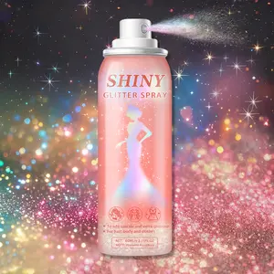 60ml Christmas Glitter Spray, Holographic Fine Shimmer Mist All-purpose Sparkle for Hair Body Clothes Ideal for Xmas Party Carnival New Year