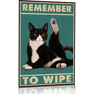 Funny Tuxedo Bathroom Decor Tin Sign - Retro Vintage Metal Wall Art for Home, Cafe, Bar, and Man Cave - 8x12 Inches, Durable and Stylish