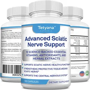 Advanced Sciatic Nerve Support Relief: Alpha Lipoic Acid Vitamin, Benfotiamine - 12 in 1 Sciatica Supplements - 120 Capsules- 30-60 Supply- Made in USA -120 Count (Pack of 1)