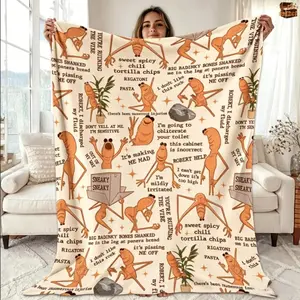 Marcus The Worm Blanket Super Soft Flannel Blanket Perfect Gift for Christmas Lovers Soft Warm Cozy Throw for Bed Sofa Nap Travel Cute Home Decor Kids & Adults Blanket AC Blanket Father's Day Gift Graduation Gift Summer Essentials