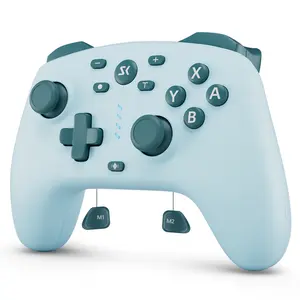 Wireless Switch Controller for Switch/Switch 2/Lite/OLED/PC Controller, with 2.4G Adapter, 2 Pack Switch Controller with Hall Joysticks & Hall Triggers, No stick drift, lake blue
