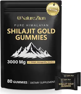 [NEW]O Nature.Ziran Himalayan Shilajit Gold Gummies 3000mg with 85+ MineralsAshwagandha & Gokshura for Men Women Vitality Support 80 Count US Clean Fitness Supplement Edible Dietary Daily Health Vitamin