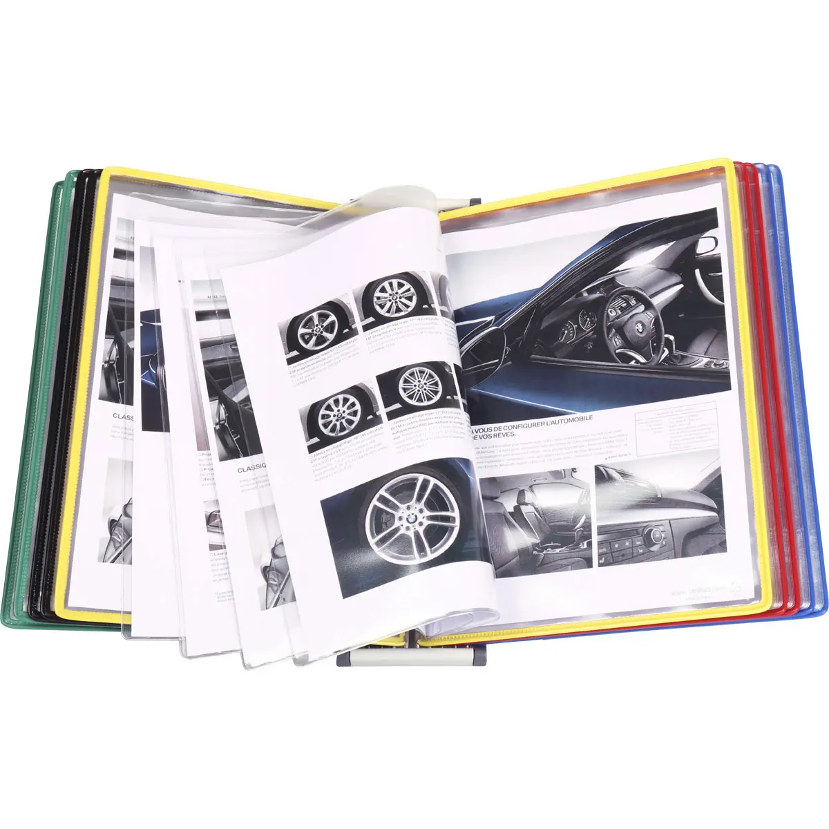 Tarifold W291F Fold5 Metal Wall Reference System, Assorted Colors with Display Pockets, 50-Sheet Base Capacity - 100 Letter Size Sheets Support, 5x Display Capacity, 14x11x6 in, 4 lbs