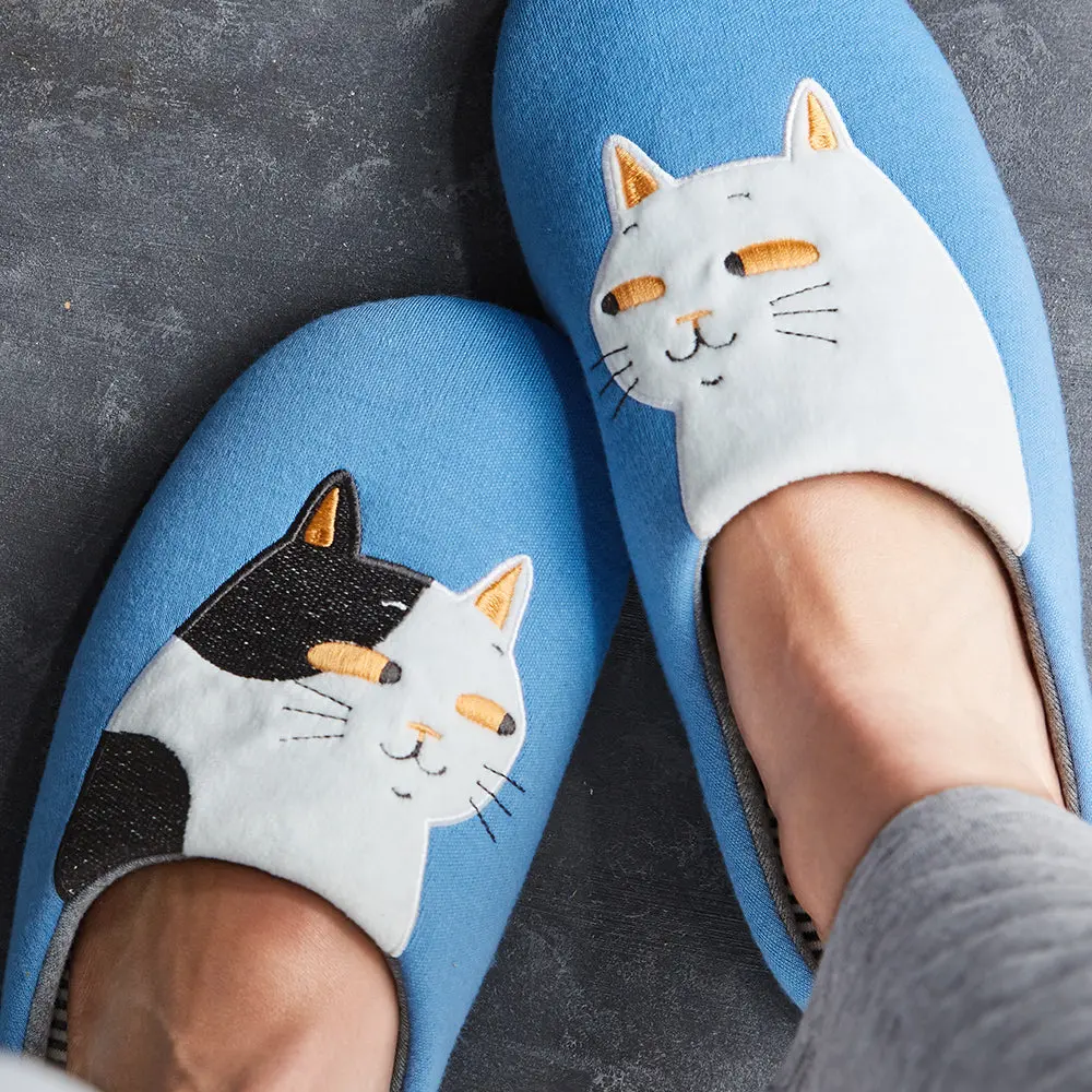 Couple Wooden Floor Machine Washable Mute Embroidered Slippers
