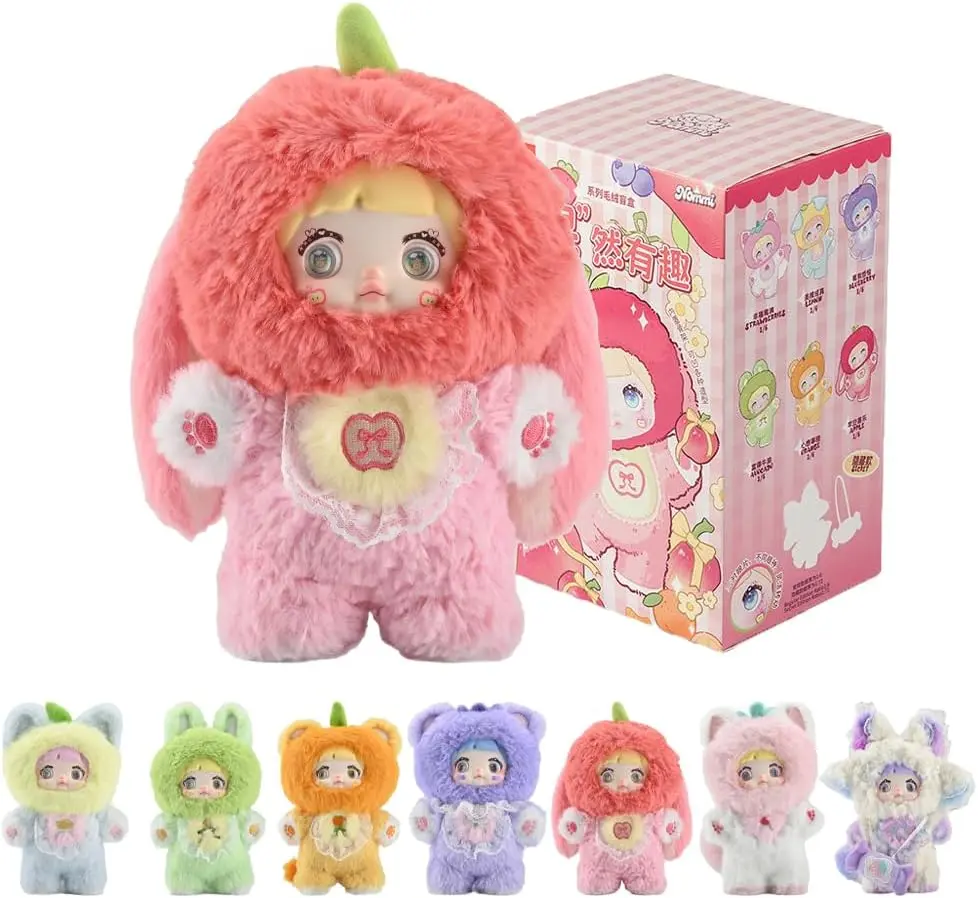 Nommi Interesting Fruits Series Blind Box - Kawaii Cartoon Character Stuffed Toy, Surprise Mystery Collectible, Unisex Fun Unboxing Experience Item, Kids' Birthday Gift, Food-Themed Plush Toy