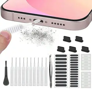 Phone Dust Removal Cleaner Tool Kit, Phone Speaker Dust Removal Tool Kit, Comprehensive Earphones Charge Port Dustproof Cleaning Brush, Phone Accessories for iPhone, Durability