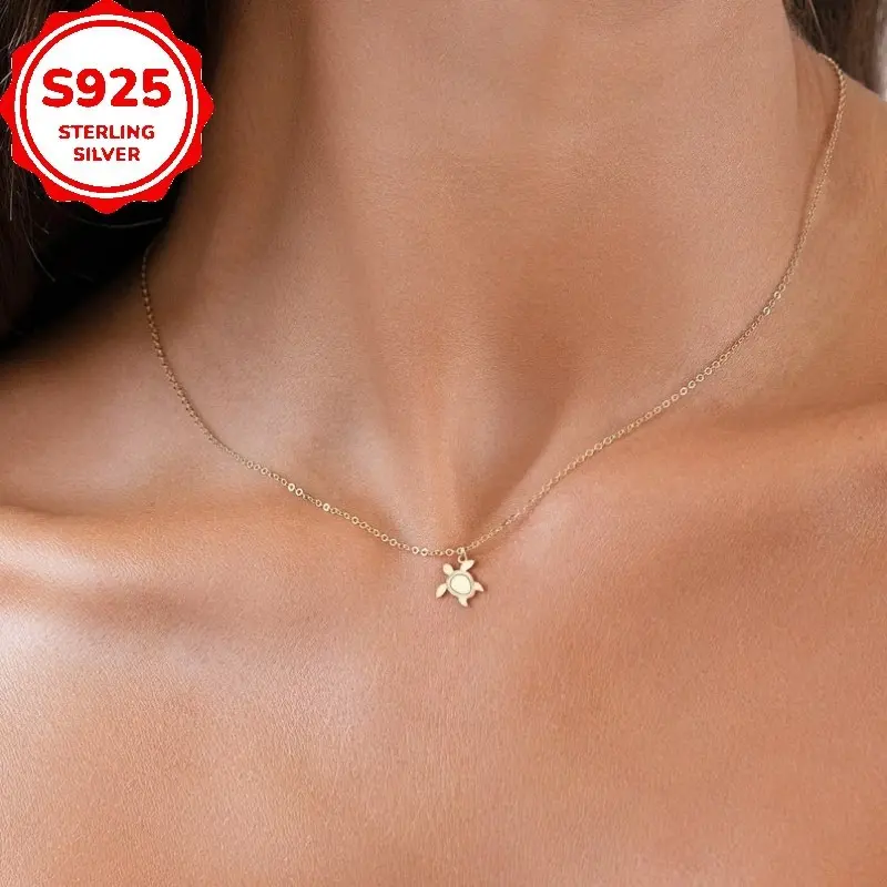 3.5g 925 Sterling Silver NecklaceSea Turtle Necklace, Cute Turtle Necklace, Friend Gift, Mother's Day, Birthday Gift, Turtle Gifts, Cute Jewelry, Quirky Jewelry