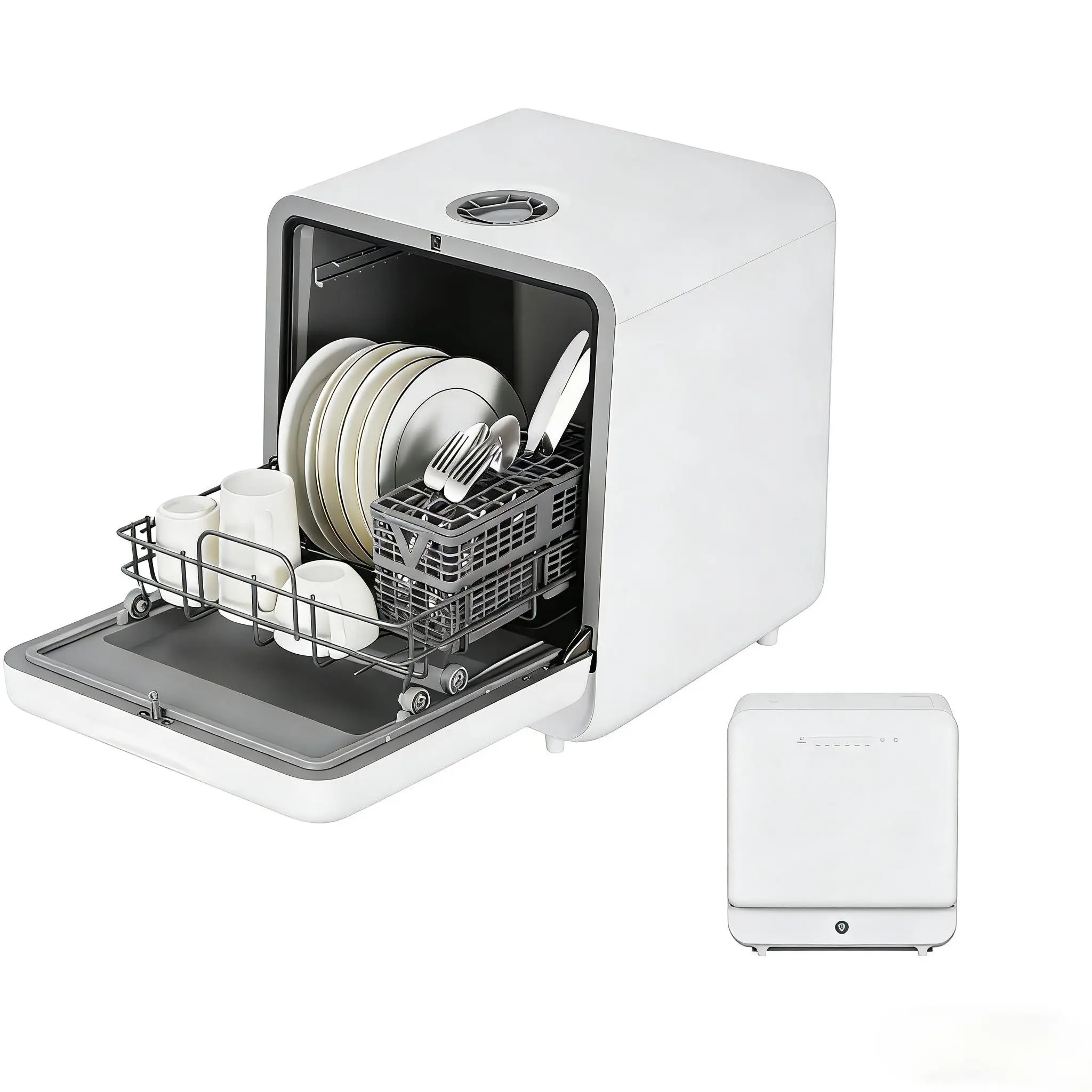 GARVEE Countertop Dishwasher, Portable Mini Compact Dishwasher with Faucet & Manual 5L Water Tank and 6 Wash Programs, Perfect for Small Spaces Like Apartment, Dorm, Boat, Camper/RV