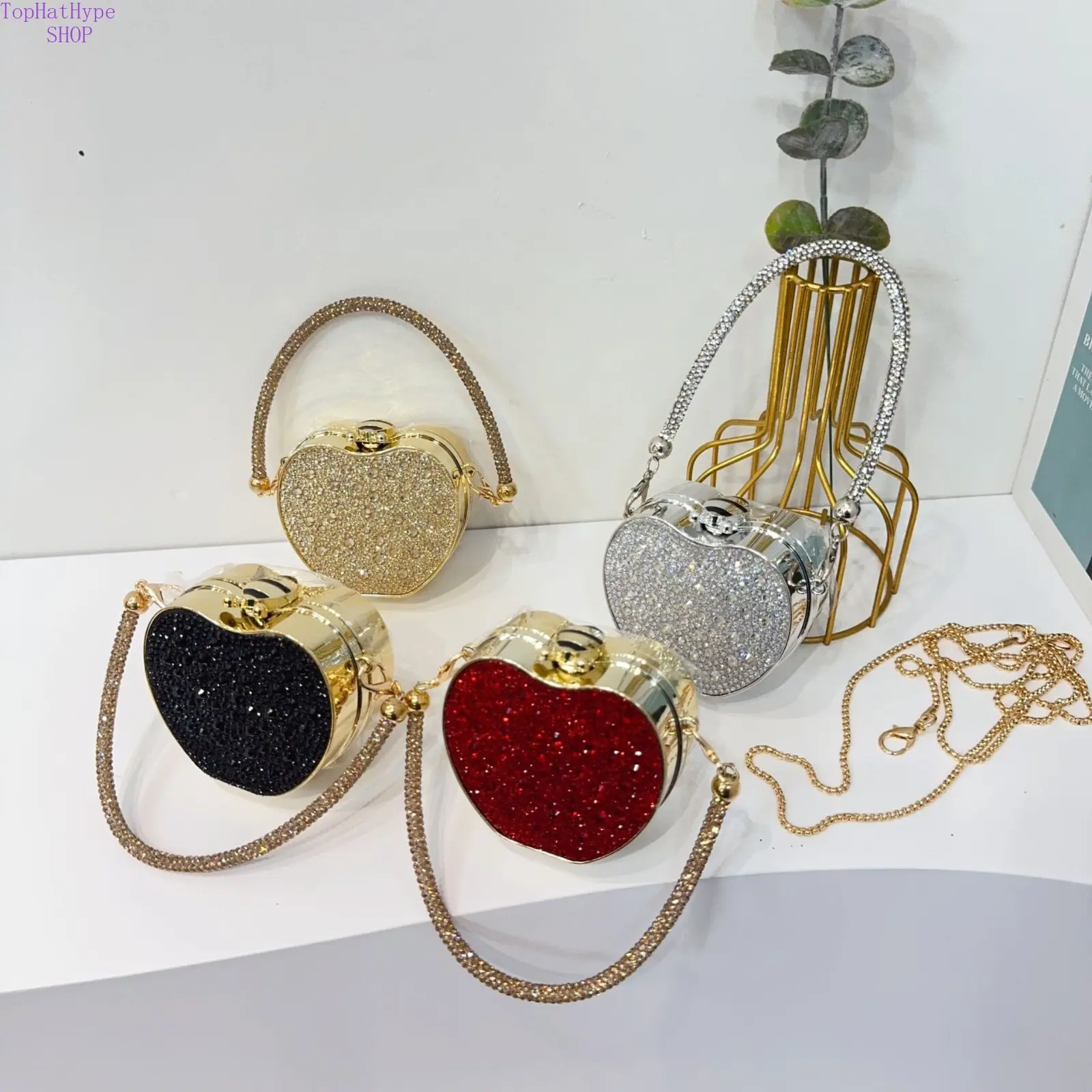 Elegant Rhinestone Acrylic Box Clutch, Mini Crossbody Shoulder Bag for Women with Gold Chain, Stylish Fashion Purse for Parties, Elegant Stylish Purse, Fashion Purses