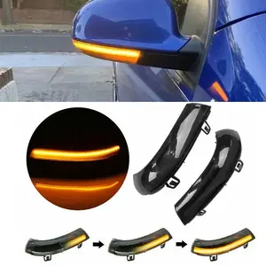 LED Mirror Turn Signal Lights, Led Lights Car, Fits VW Golf 5/Jetta MK5/Passat B5.5/B6 Skoda Superb B5, 2600Lm Semi-Smoked Lens, Abs Enclosure, IP67/E-Mark/CE Certified Plug & Play Error-Free, Scratch-Resistant Matte Surface, Not for Passat CC