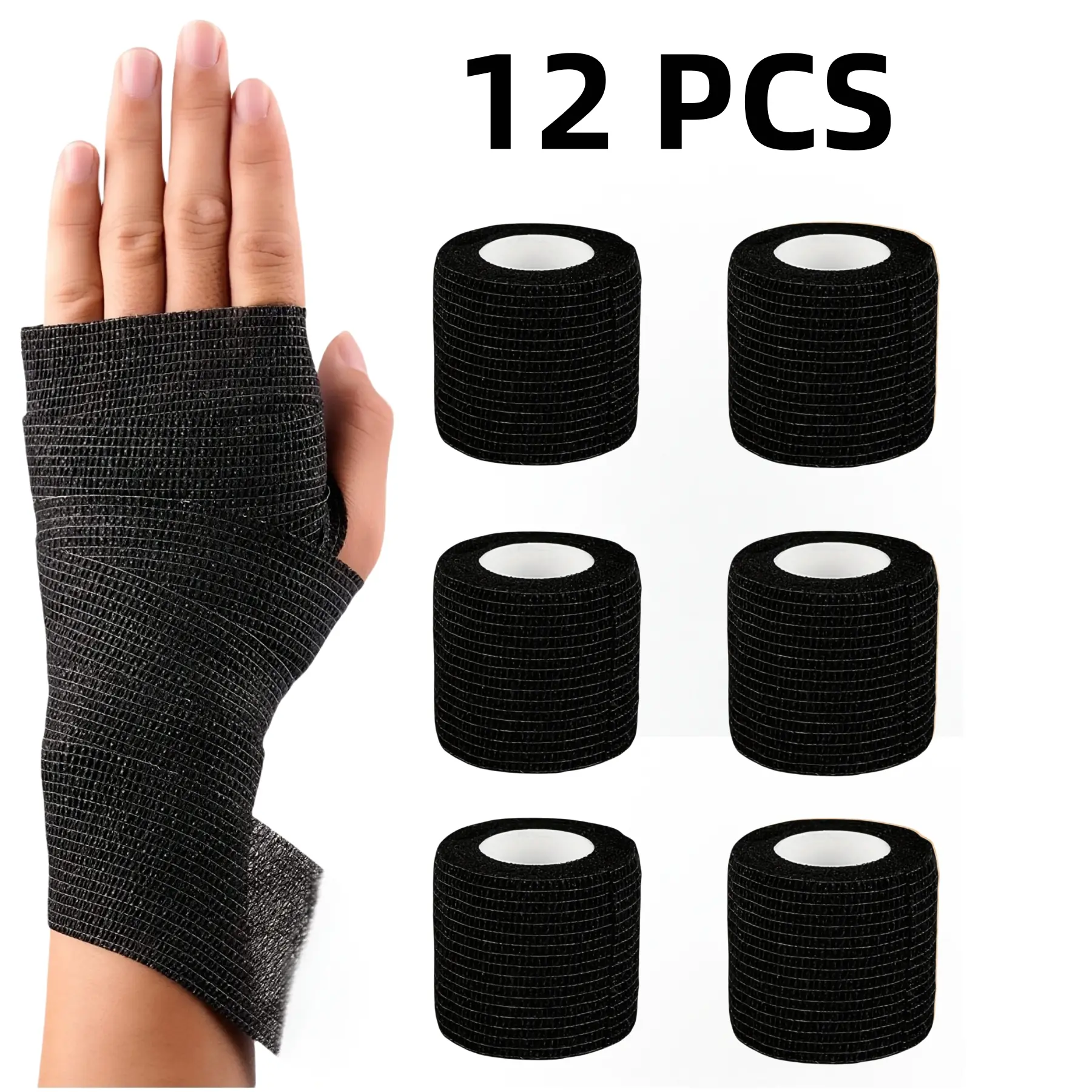Breathable Self-Adhesive Bandage, Kinesiology Sports Tape, Elastic Sports Tape for Ankle Wrist Finger Joints Knee Caps, Ideal for Athletes Daily Use, Elastic Athletic Tape, Volleyball Tape, Elastic Wrap