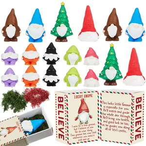 18/36 Sets Christmas Mini Gnomes Gift with Matchbox Glowing Mini Resin Figures Christmas Party Favors Christmas Stocking Supplies Positive Gift for Coworkers Teacher Student Employee Appreciation Gift Desktop Decor