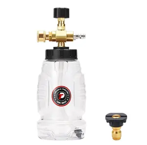 Tool Daily High-Strength Plastic Pressure Washer Chemical Injector for Cars, 1/4” Quick Connect, 3600 PSI, Adjustable Injector Bottle with Straw, Black Soap Nozzle, Car Detailing Products fathersdaygift