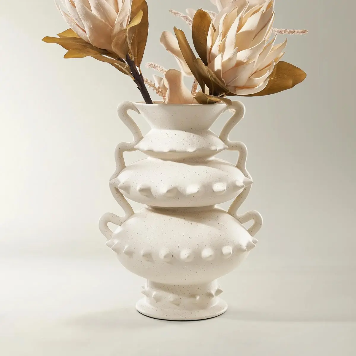 Z Gallerie Savior Porcelain Vase - Ivory Bouquet Decor Home Decorative Vase Vase Holder Modern Ceramic Vase Matte