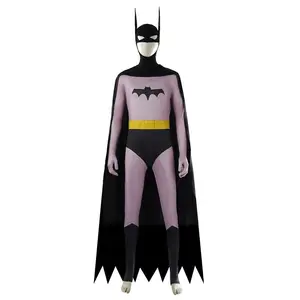 Bat Men Cosplay Costume Bruce Superhero Disguise for Adult Man Jumpsuit Cloak Bat Mask Bodysuit Halloween Carnival Party Clothes