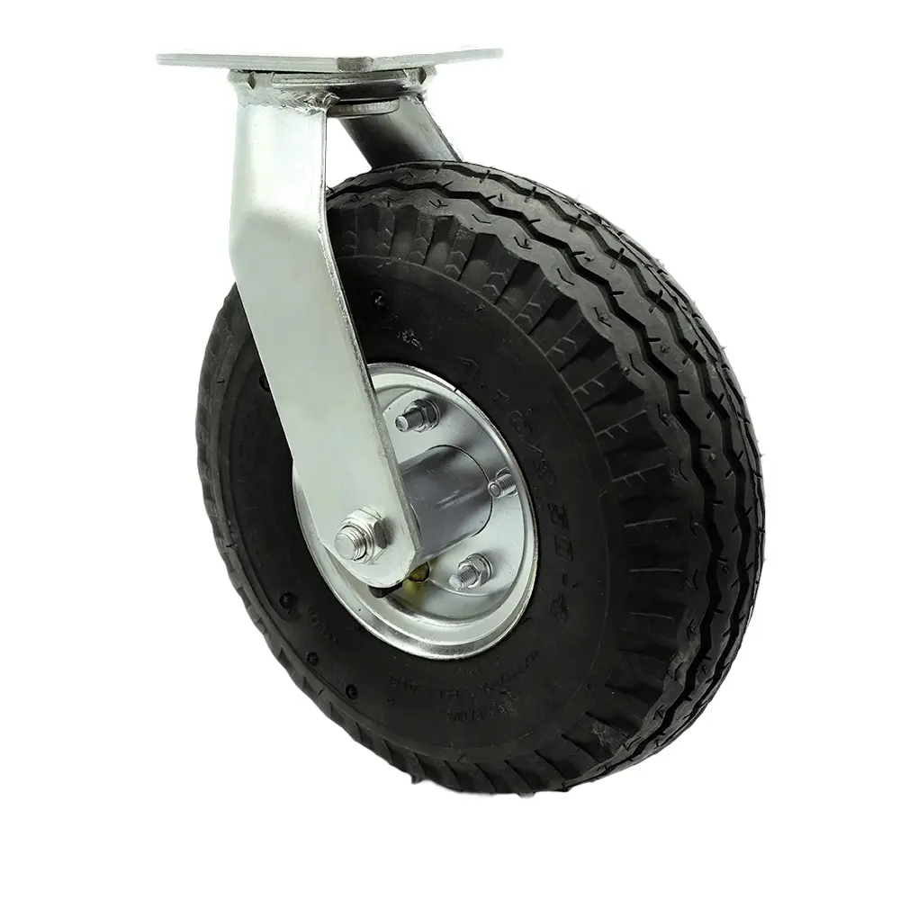 Service Caster SCC-100S3504-PNB 10 in. Swivel Pneumatic Caster Black Rubber Wheel Heavy Duty Caster