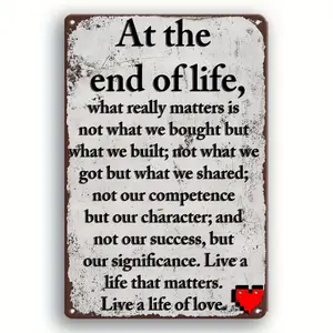 2D8x12 Inch Metal Wall Art Sig -Vintage Rustic Iron Decor with Inspirational Quote, Easy to Hang for Home Office Bar, Perfect Holiday Gift for Easter,4th of July,Graduation