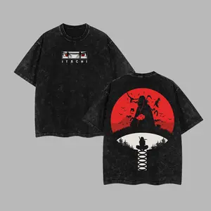 [NeoTokyoStatic] Uchiha Itachi Naruto Anime Retro Unisex Acid Washed T-Shirt, Hoodie, Naruto 2026 100% Heavy Cotton Oversized Unisex Anime Merch, Soft Cotton Streetwear Clothes, Unisex Manga Apparel, Gift for Anime Fans,