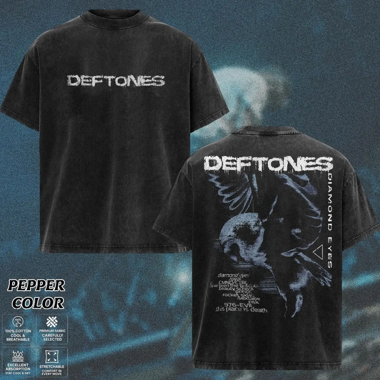 Deftones Band T-Shirt, Dreamy Alternative Metal Graphic Tee, Dark Romantic Y2K Aesthetic Shirt, Distressed Shoegaze Music Merch, Gift for Fans, Unisex Merch for Men & Women XYR