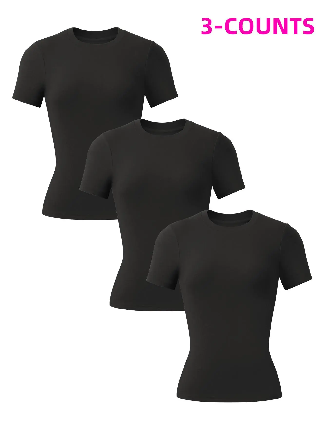 Women's Solid Sports Tee, Breathable Comfortable Short Sleeve T-shirt for Yoga Gym Workout Running Active Fitness, Ladies Sportswear for Summer
